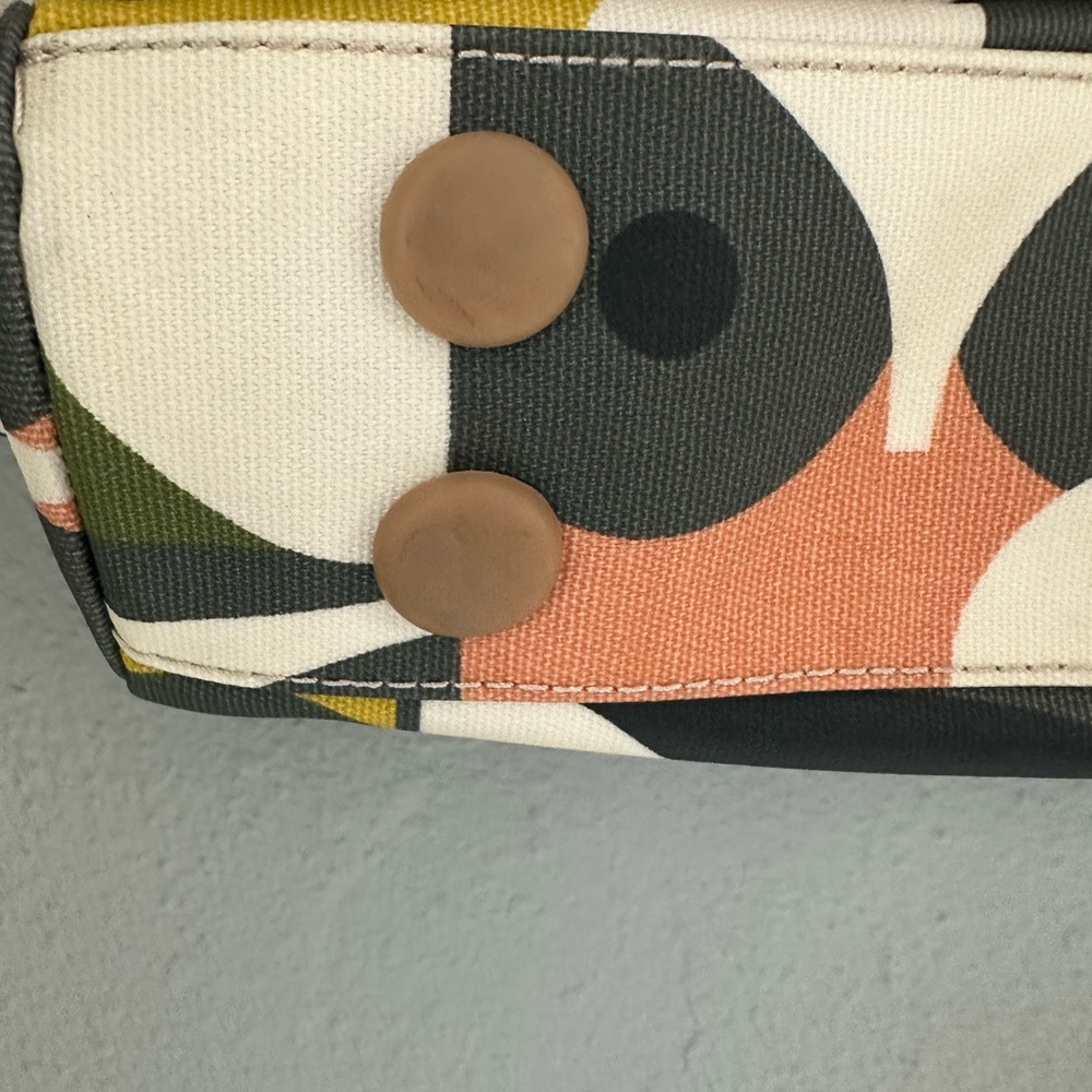 Orla Kiely Multicolor Retro Owl Print Shoulder Bag - Black Handles - Picture 9 of 10